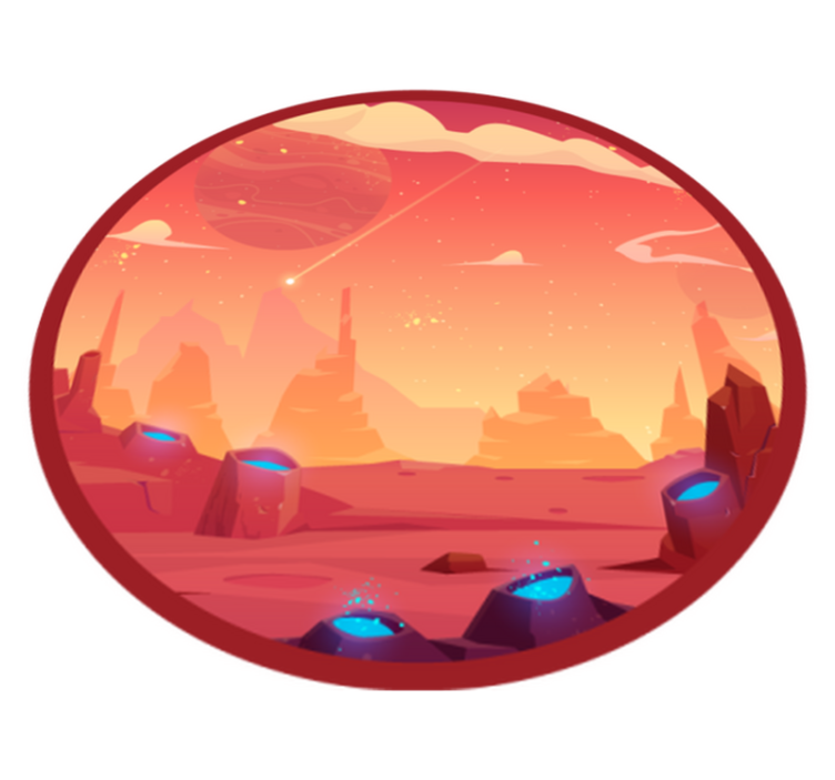 Kosminen aavikkokohtaus tähti vinyylimatto - Tenstickers