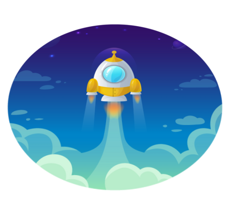 Raketin laukaisukohtaus tähti vinyylimatto - Tenstickers