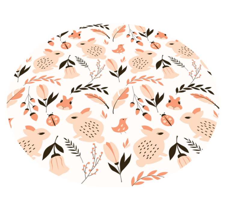 Lempeä pupu kukka lastenhuone vinyylimatto - Tenstickers