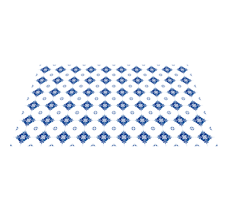 Vintage sininen laatta vinyylimatto keittiöön - Tenstickers