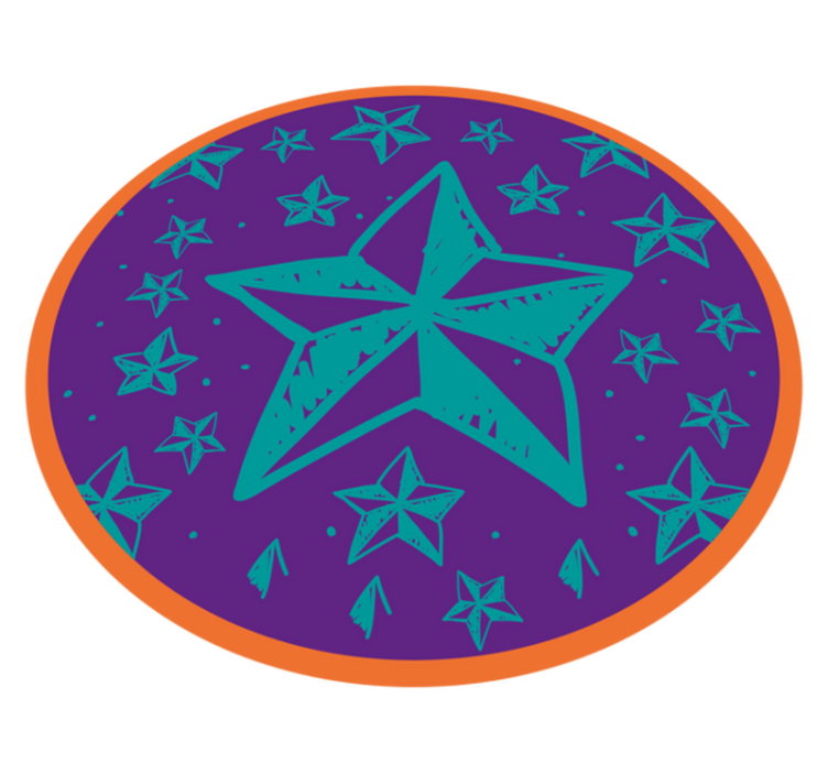 Tähti pyöreällä kärjellä nimi vinyylimatto - Tenstickers