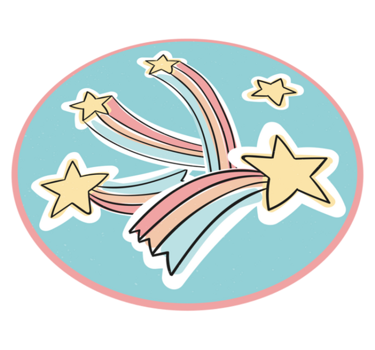 Värikkäitä sateenkaaren tähtiä lastenhuone vinyylimatto - Tenstickers