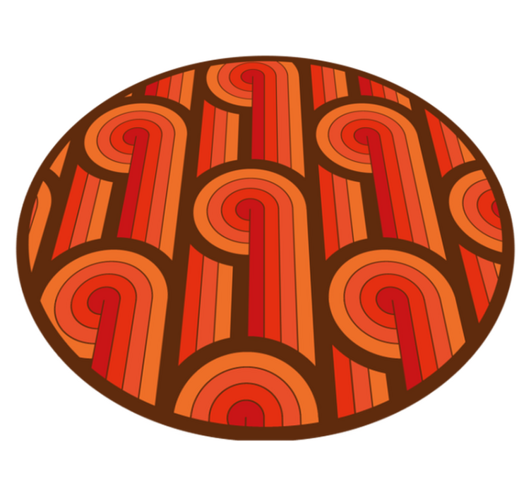 Raidalliset muodot vinyylimatto retro - Tenstickers