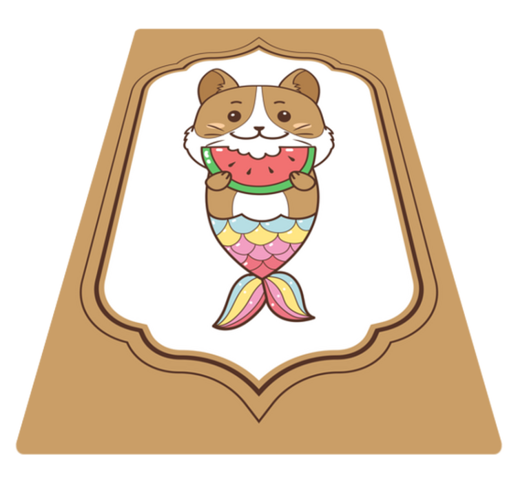 Merenneito kissa syö vesimelonia vinyylimatto keittiöön - Tenstickers