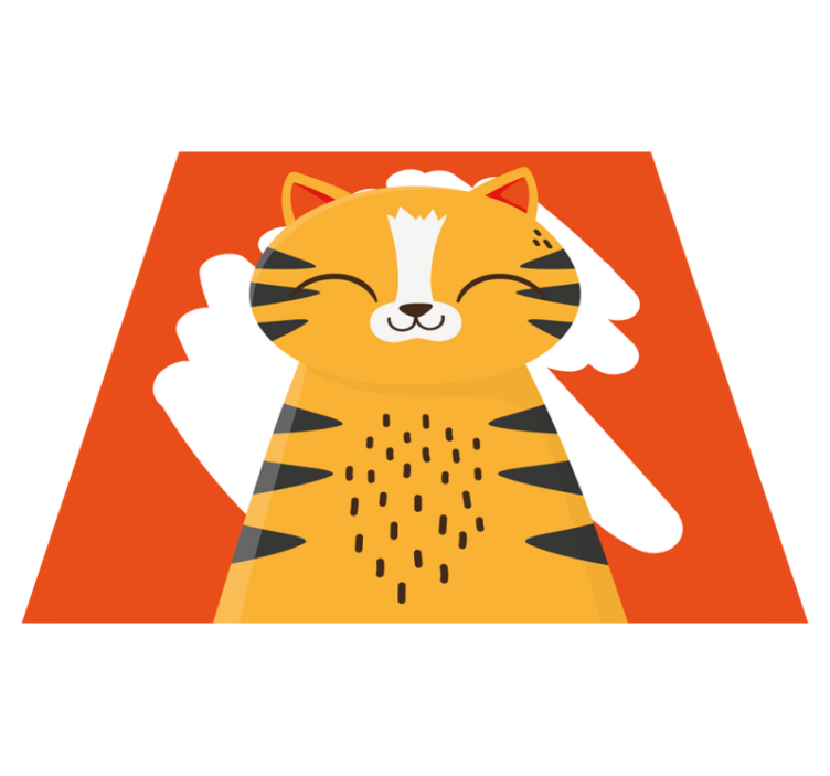 Onnellinen tiikeri-muotoilu vauvan huoneen vinyylimatto - Tenstickers