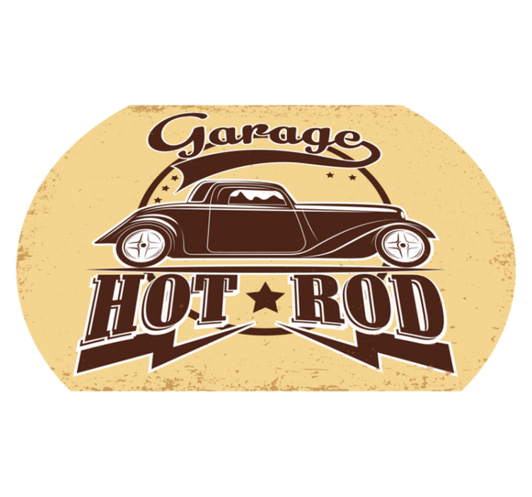 Hot rod auton viritys vinyylimatto olohuoneeseen - Tenstickers