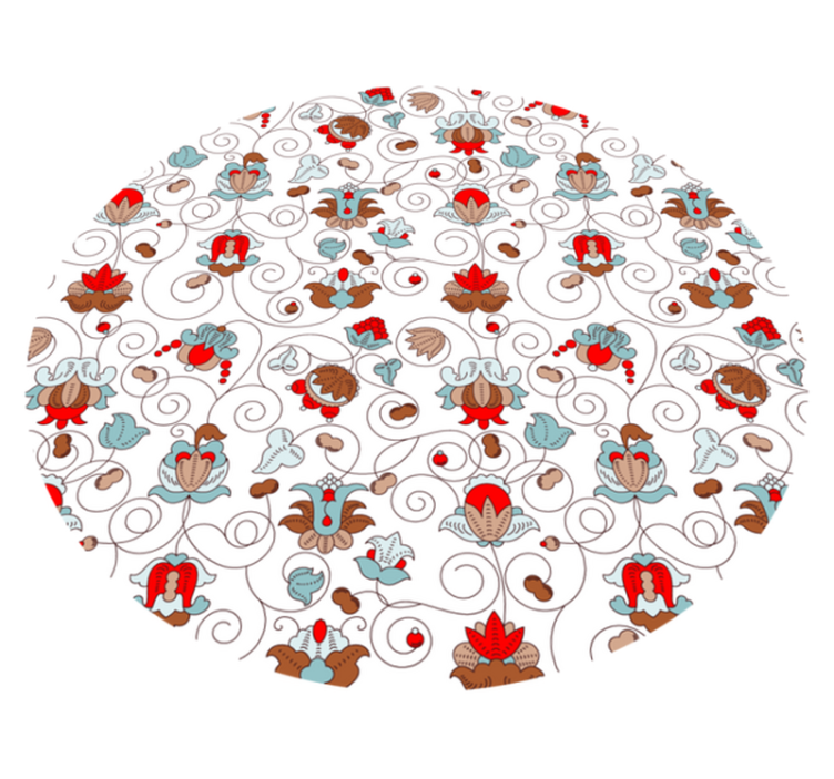 Kukkakuvioinen vinyylimatto spiraalimuodolla - Tenstickers