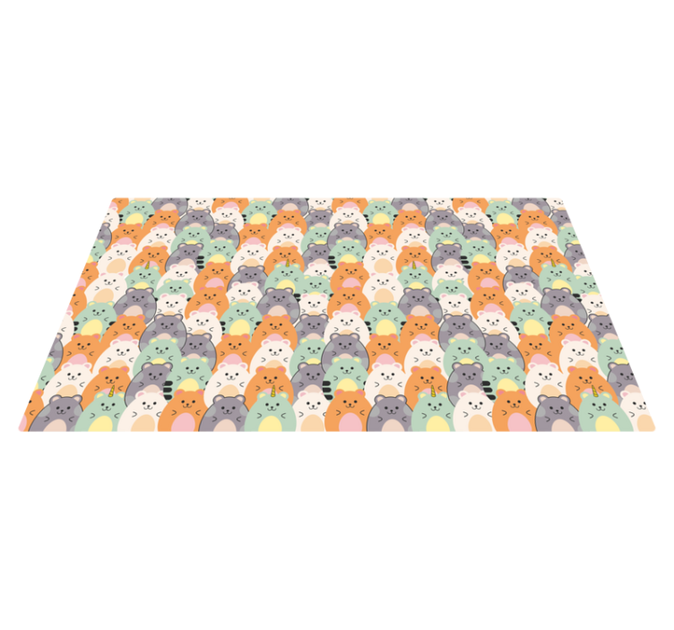 Moniväriset hamsterit syövät eläin vinyylimatto - Tenstickers