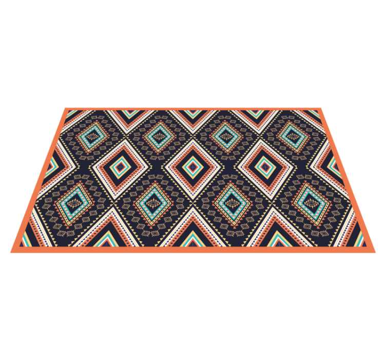 Geometrinen etninen itämainen kuvio Vinyylimatto makuuhuoneeseen - Tenstickers