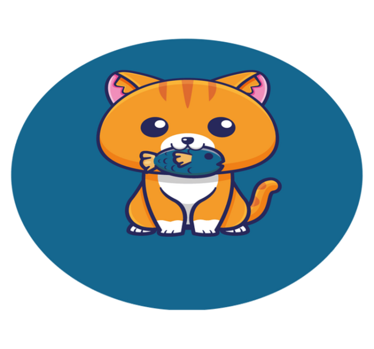 Sarjakuva kissan ympyrä eläin vinyylimatto - Tenstickers