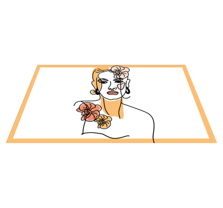 Tyylikäs kukkamuotokuva moderni vinyylimatto - Tenstickers