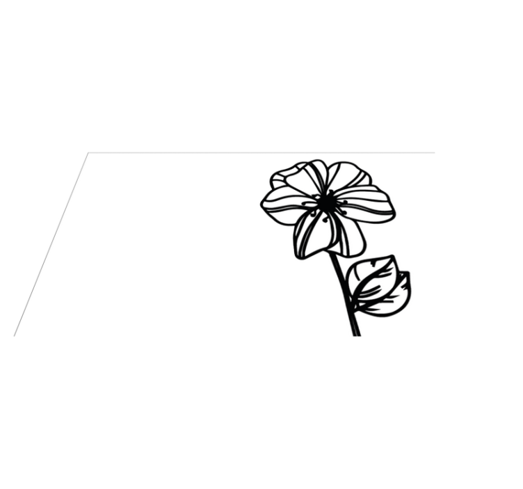 Päivänkakkara kukka moderni viivapiirros kukka vinyylimatto - Tenstickers