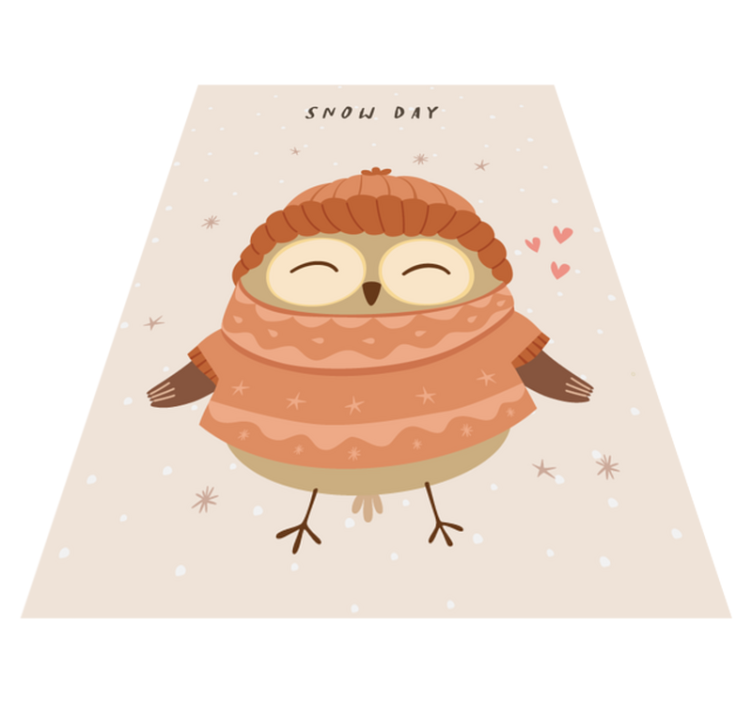 Lumipöllö riipus vauvan huoneen vinyylimatto - Tenstickers