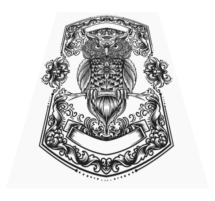 Monimutkainen pöllö-aihe mandala vinyylimatto - Tenstickers