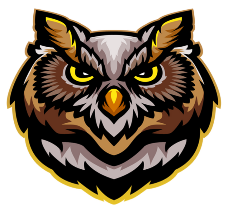 Pöllönkasvojen taide eläin vinyylimatto - Tenstickers