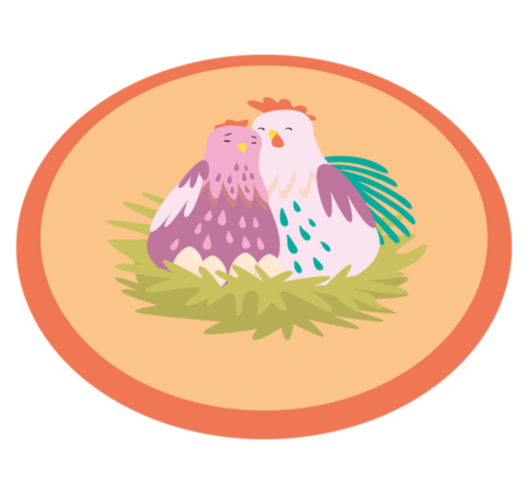 Viehättävät höyhenpeitteiset ystävät pyöreä vinyylimatto - Tenstickers