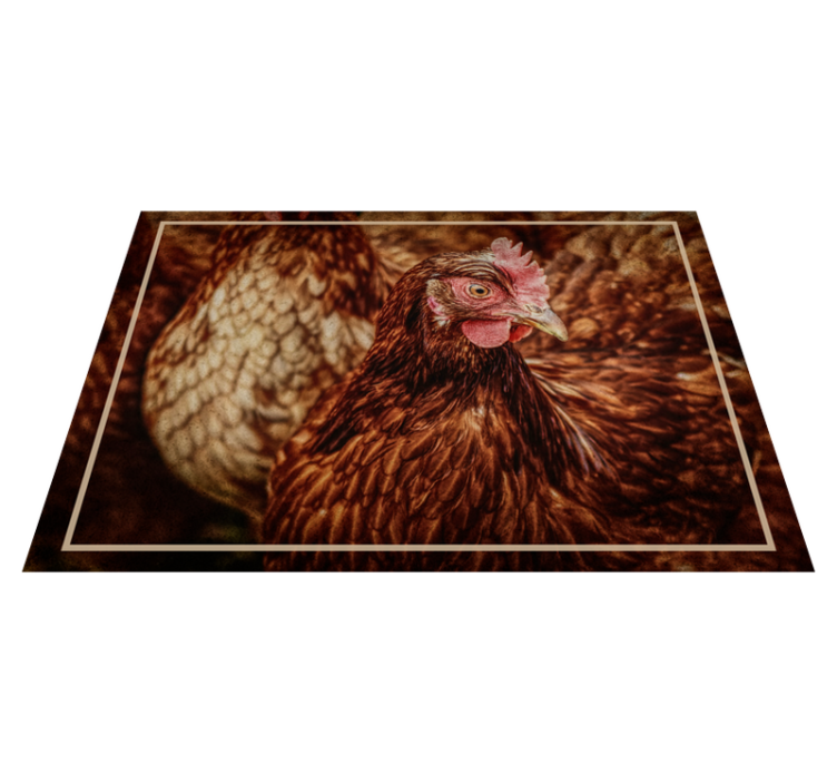 Vakava ruskea kana eläin vinyylimatto - Tenstickers