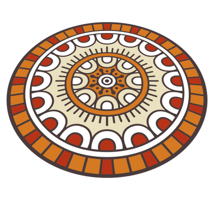 Pyöreä kuviollinen motiivi mandala vinyylimatto - Tenstickers