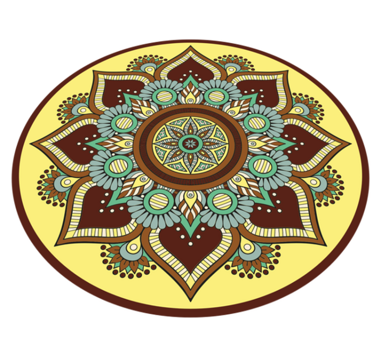 Etninen auringon muoto vinyylimatto mandala - Tenstickers