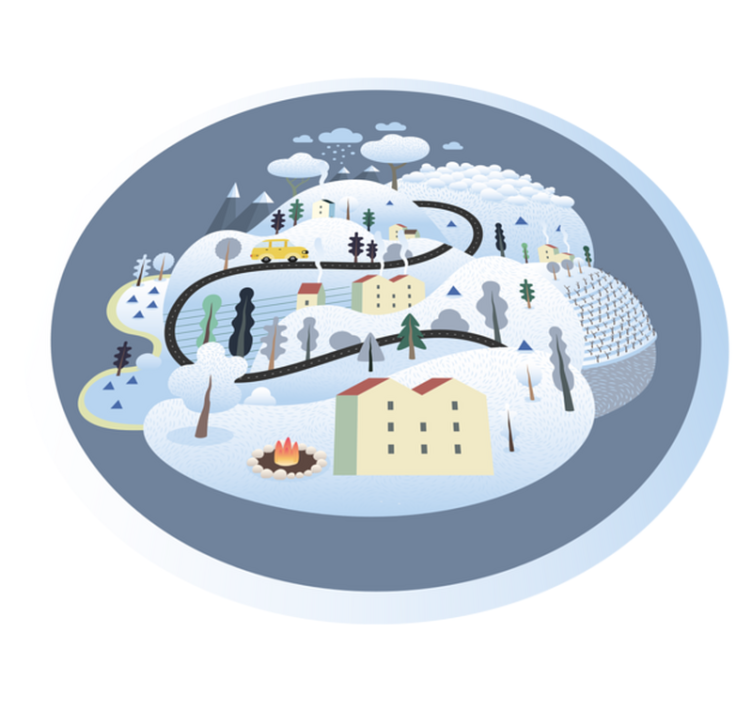 Oikukas maisemamatka tie vinyylimatto - Tenstickers