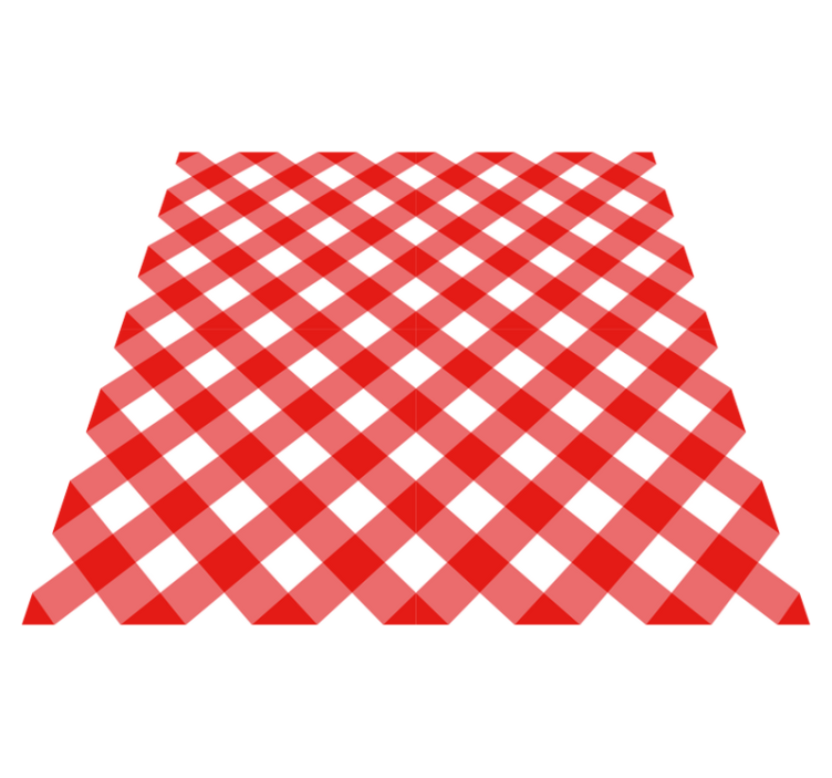 Karmiininpunainen ruutukuvio raidallinen vinyylimatto - Tenstickers