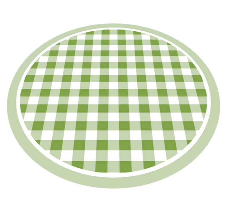 Pyöreä vinyylimatto vihreällä ruutukuviolla - Tenstickers