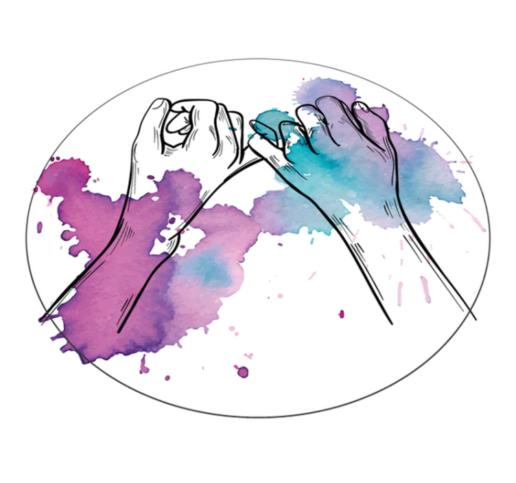 Kädet kietoutuneet toisiinsa teinin vinyylimatto - Tenstickers