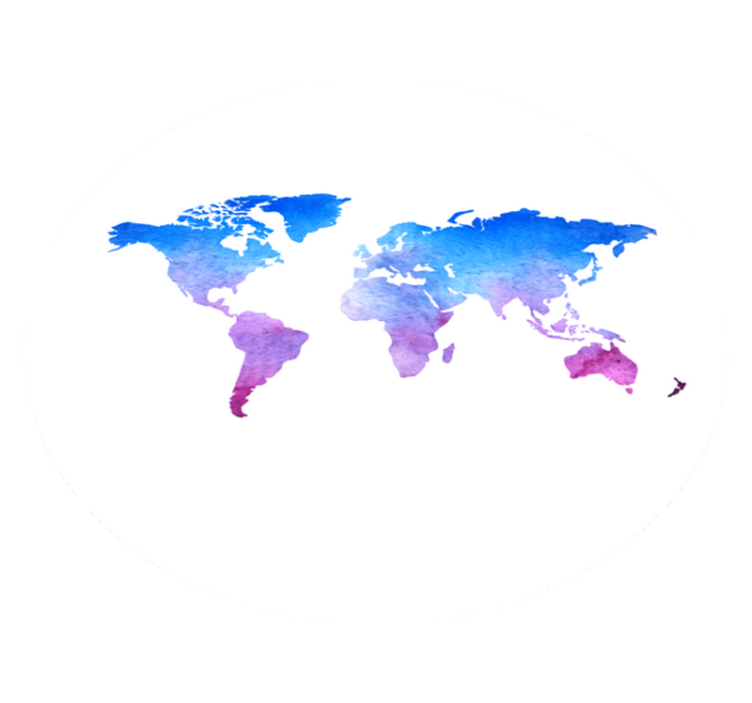 Pyöreä vesiväri koostumus. maailmakartta vinyylimatto - Tenstickers