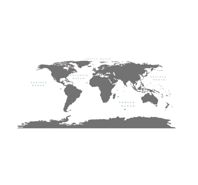 Tyylitelty maailmankartta olohuoneen vinyylimatto - Tenstickers