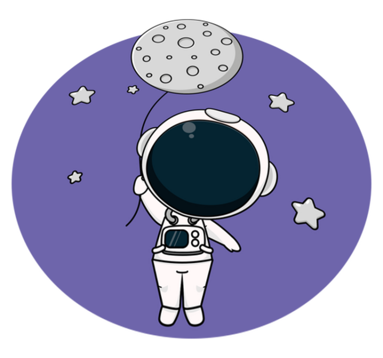 Astronautti ilmapallon kanssa vinyylimatto - Tenstickers