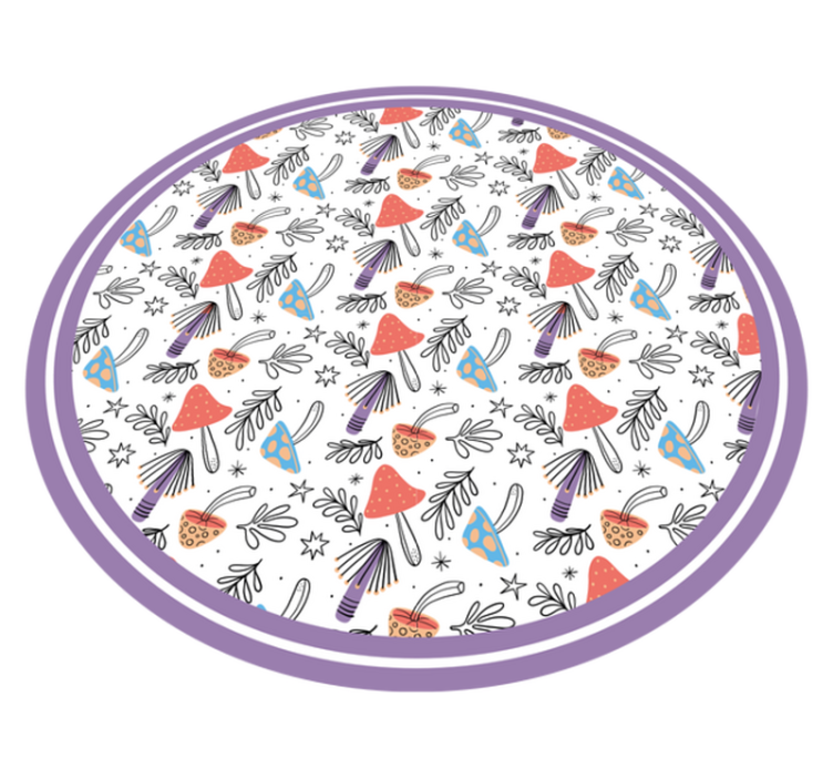 Värikkäitä sieniä itää luonto vinyylimatto - Tenstickers