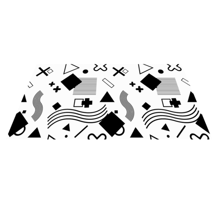 Mustat kuviot geometrinen vinyylimatto - Tenstickers