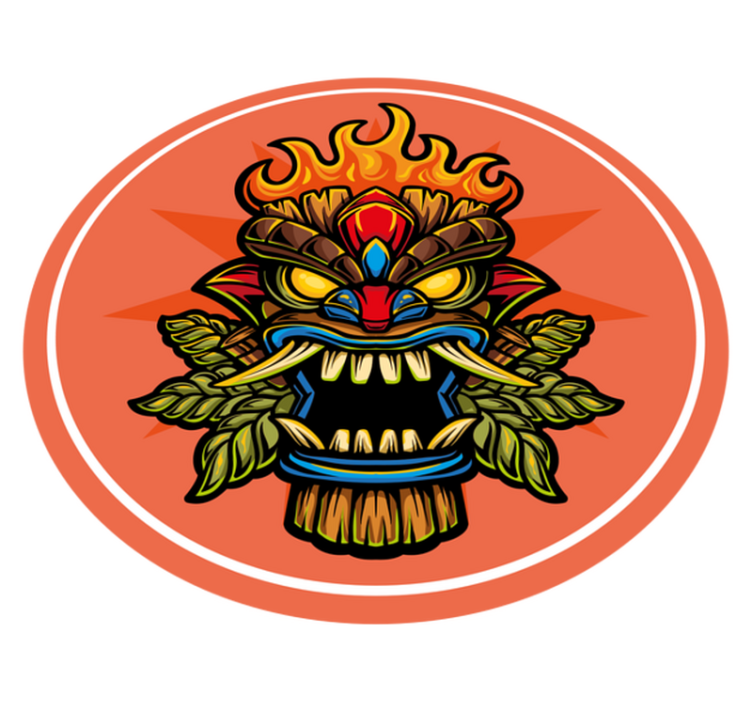 Tiki-naamio teinin vinyylimatto - Tenstickers