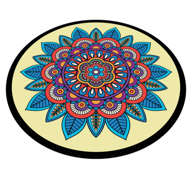 Värikäs pyöreä kuvio mandala vinyylimatto - Tenstickers