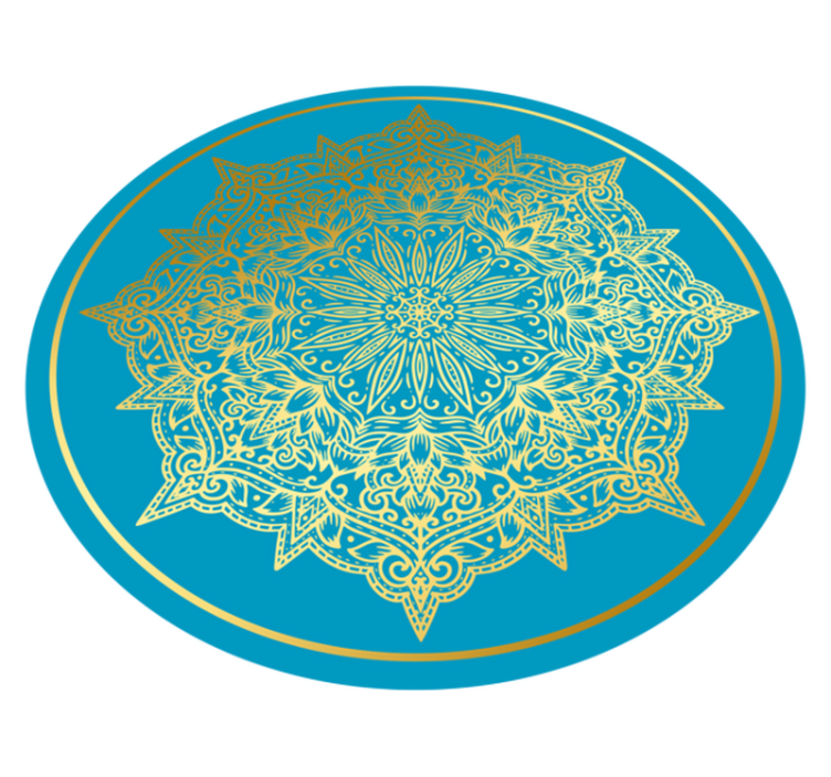 Monimutkainen mandala-taideteos pyöreä vinyylimatto - Tenstickers
