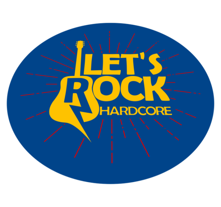 Rock musiikki kitara ja teksti Vinyylimatto makuuhuoneeseen - Tenstickers