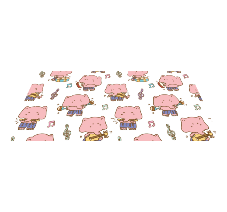 Leikkisät norsumuusikot lastenhuone vinyylimatto - Tenstickers