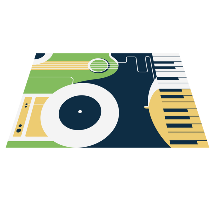 Soittimen motiivi suorakulmainen vinyylimatto - Tenstickers