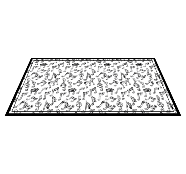 Käsin piirretty nuotti kuvio vinyylimatto suorakulmainen - Tenstickers