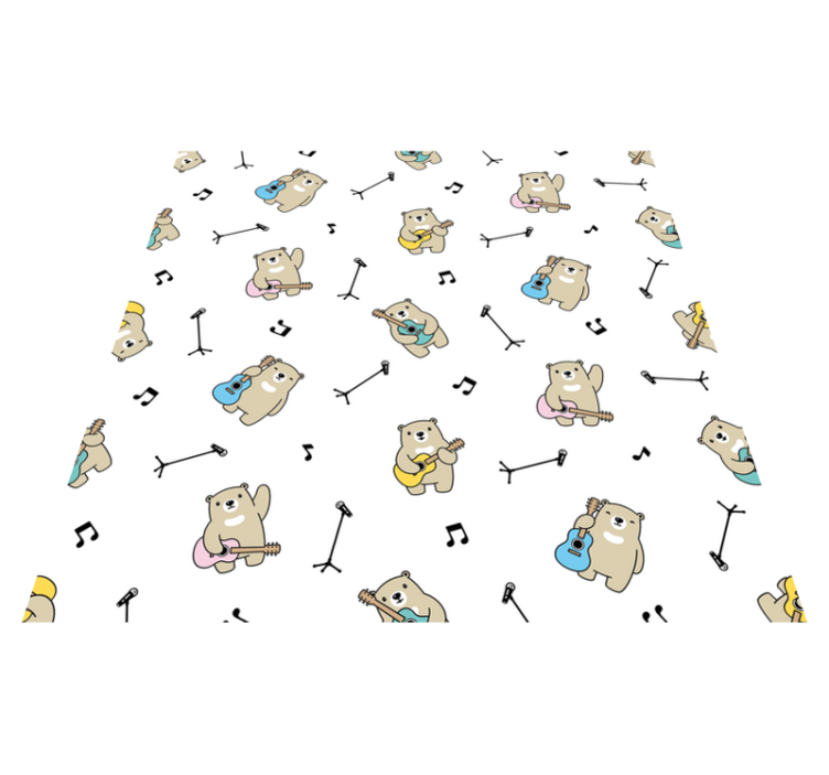 Musikaaliset karhukuviot vauvan huoneen vinyylimatto - Tenstickers