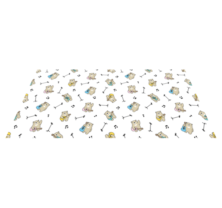 Kuvio kitara nalle sarjakuva vinyylimatto suorakulmainen - Tenstickers