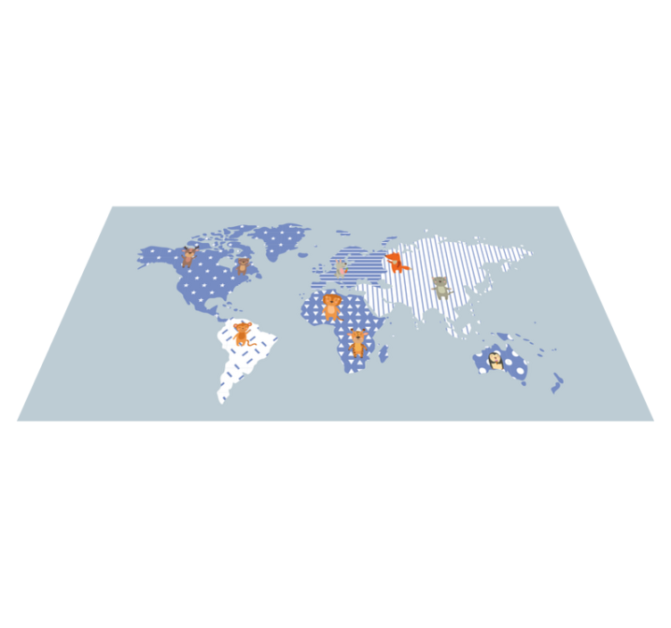 Maailmankarttaseikkailu vinyylimatto - Tenstickers