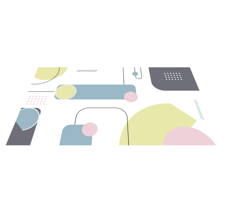 Pastelliset geometriset muodot vinyylimatto - Tenstickers