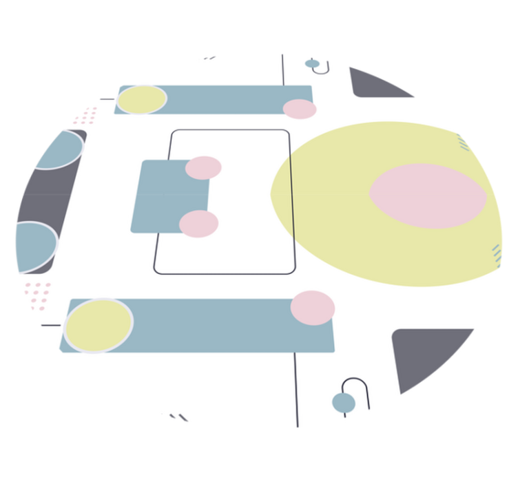 Abstraktit pyöreät muodot geometrinen vinyylimatto - Tenstickers