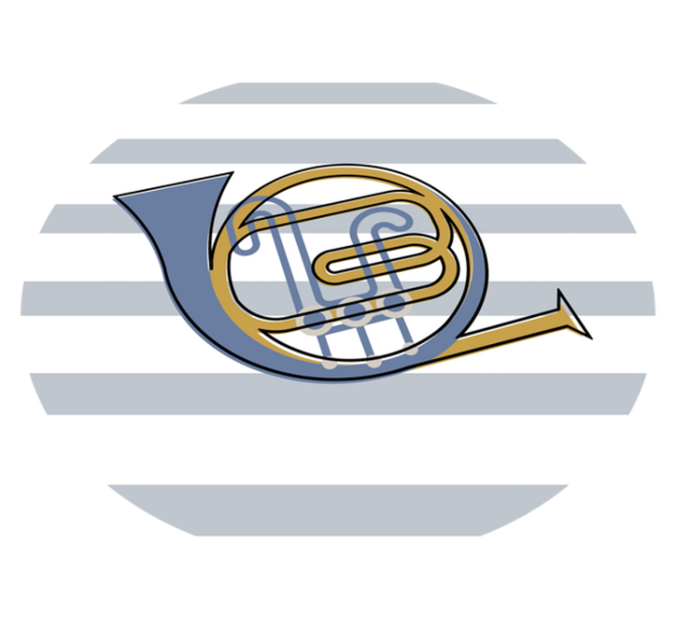 Musiikillisen torven suunnittelu pyöreä vinyylimatto - Tenstickers