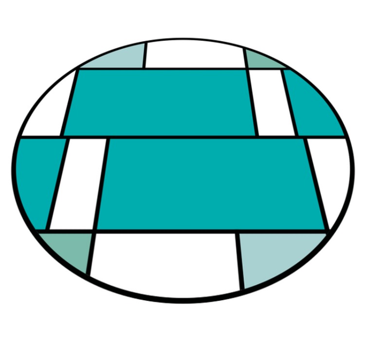 Moderni vinyylimatto geometrisella turkoosikuviollla - Tenstickers