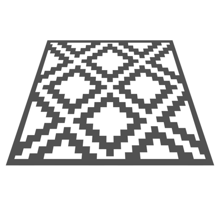 Geometrinen vinyylimatto musta timanttikuvio - Tenstickers