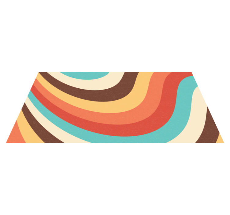 Retro-aaltokuvio moderni vinyylimatto - Tenstickers