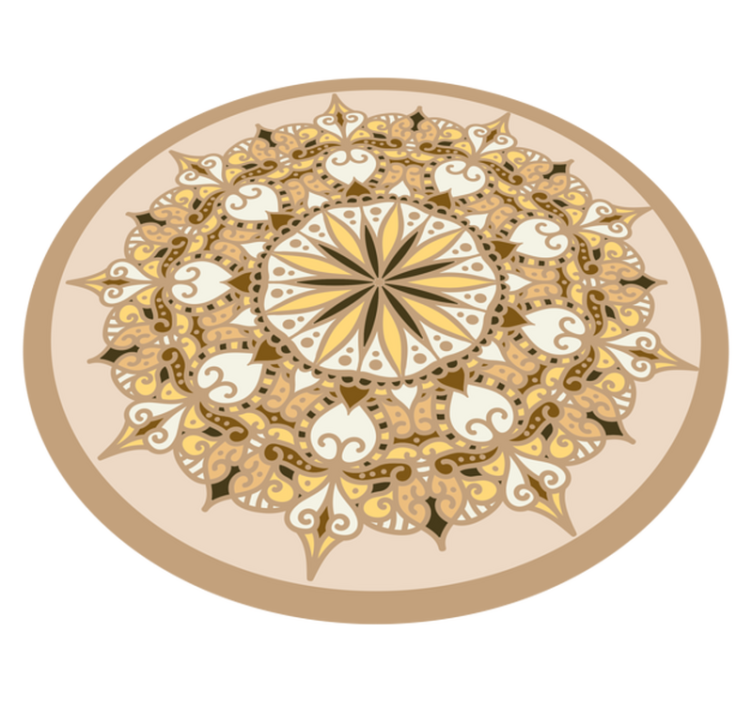 Tyylikäs kultainen mandala vinyylimatto - Tenstickers
