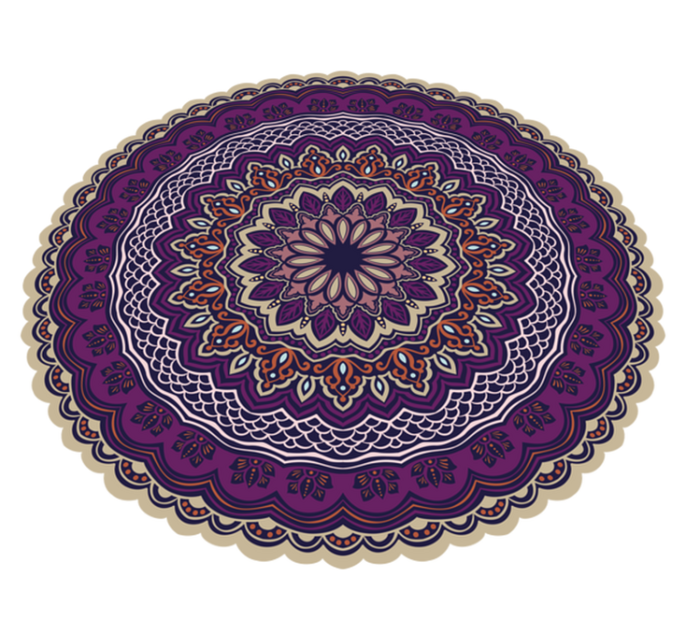 Eloisa violetti muotoilu mandala vinyylimatto - Tenstickers